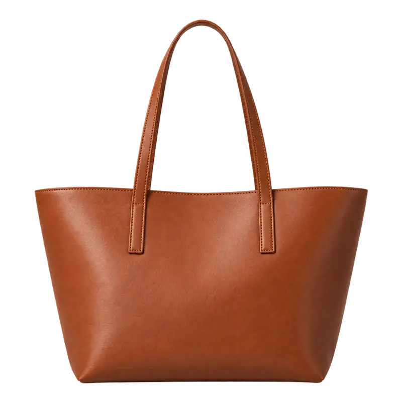 Cognac leather carryall tote